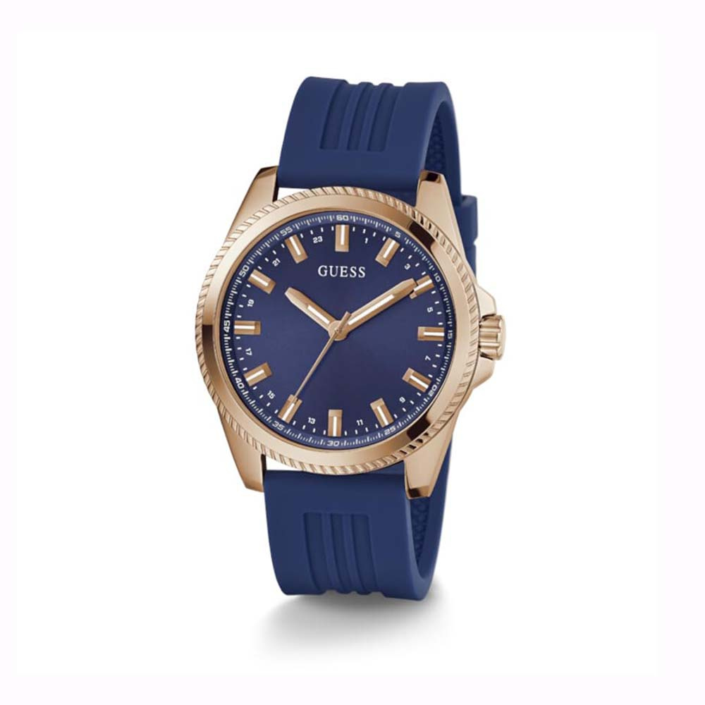 Guess Herren Armbanduhr Champ 44 mm blau, rosegold GW0639G3 Guess Herren Armbanduhr Champ 44 mm blau, rosegold GW0639G3