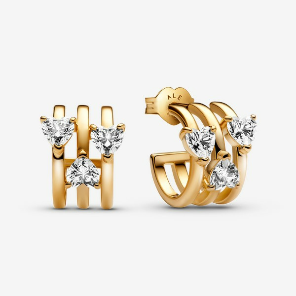 Ohrstecker vg hearts and lines zir. – Bild 2