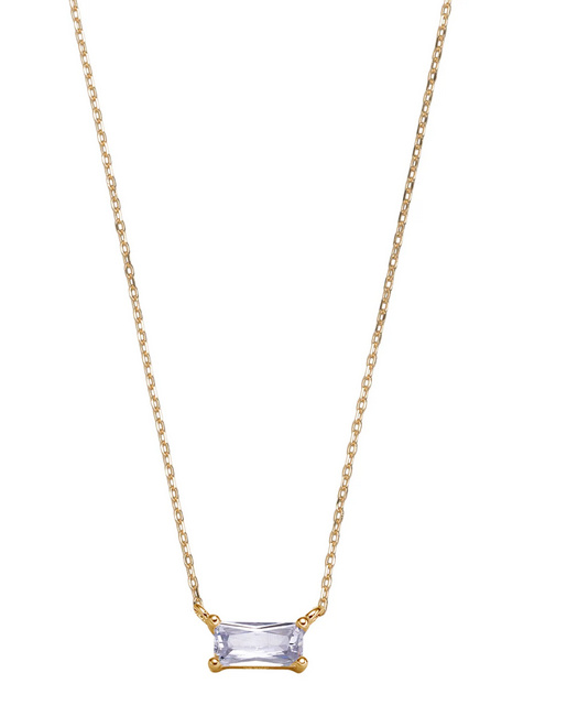 Collier silbervergoldet mit blauem Zirkonia – Bild 2