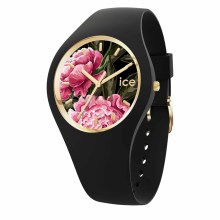 Ice-Watch Analoguhr Damen ICE flower Black dahlia Small+ schwarz gold 021737 Ice-Watch Analoguhr Damen ICE flower Black dahlia Small+ schwarz gold 021737