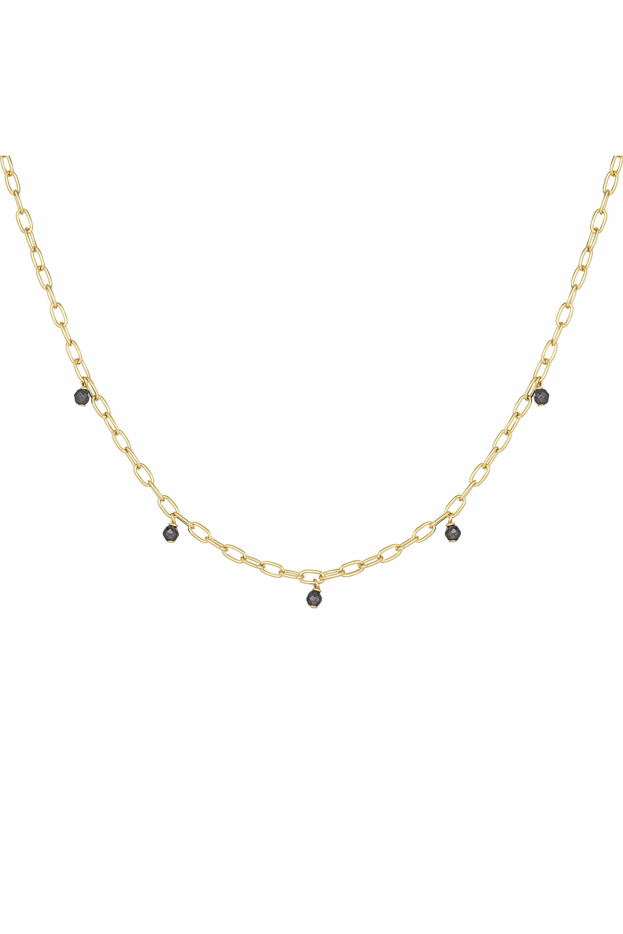 Halskette 925 Silber vergoldet Hämatit 41185001046110 – Bild 3