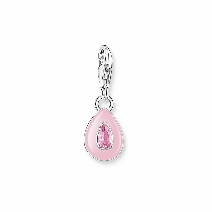 Thomas Sabo Damen rosa Tropfen-Anhänger Silber 2028-041-9 Thomas Sabo Damen rosa Tropfen-Anhänger Silber 2028-041-9