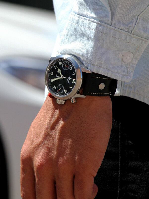 Hanhart Pioneer TwinDicator mit Lederband 730.210-0010 – Bild 3