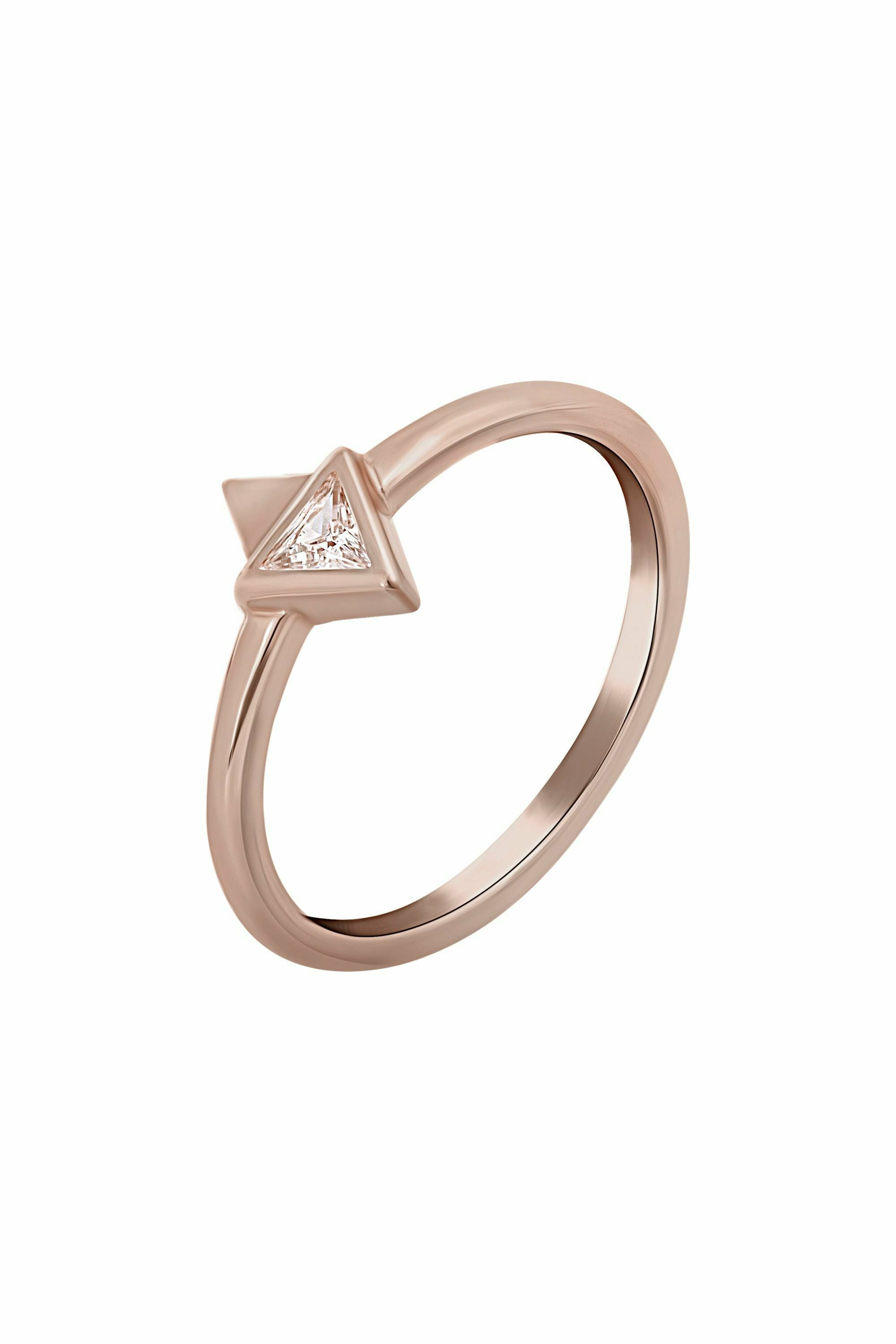 Ring 925 Silber rosévergoldet mit Zirkonia Dreieck 41184885473374 – Bild 2