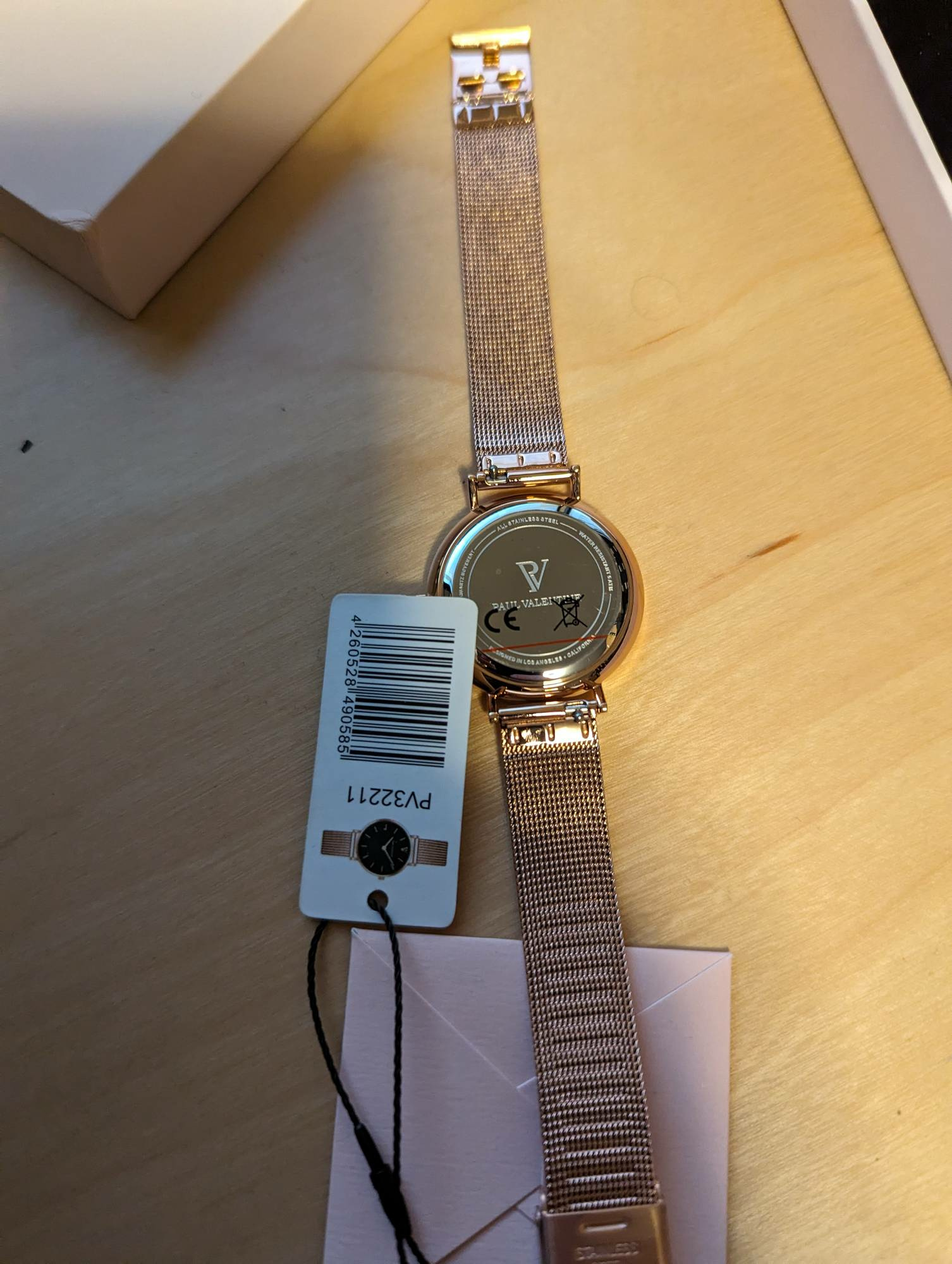 Paul Valentine Damen Armbanduhr PEARL ROSE GOLD MESH 32 MM PV32211 – Bild 2