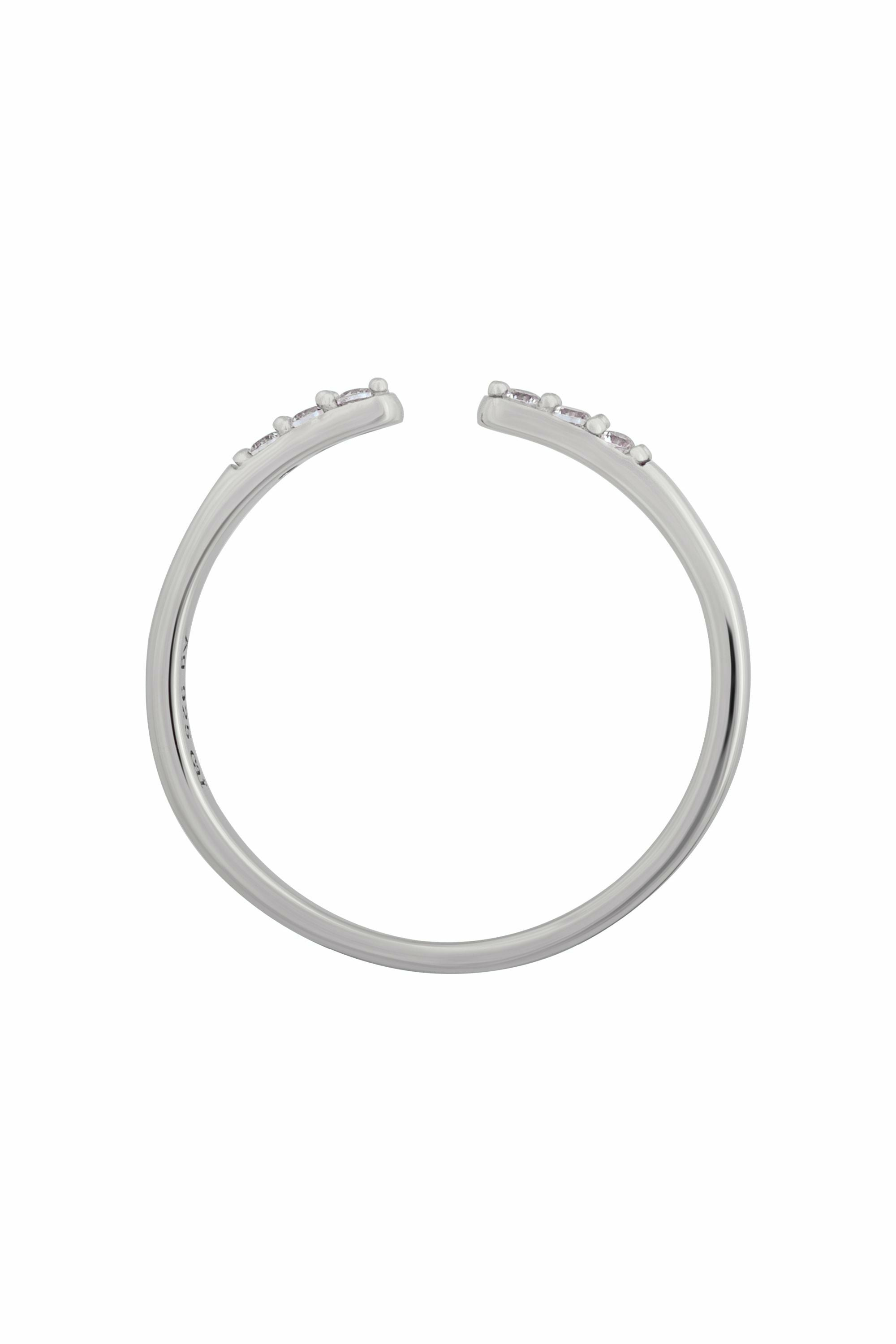 Ring 925/- Sterling Silber rhodiniert offen Zirkonia Stacking 41184731562078 – Bild 3