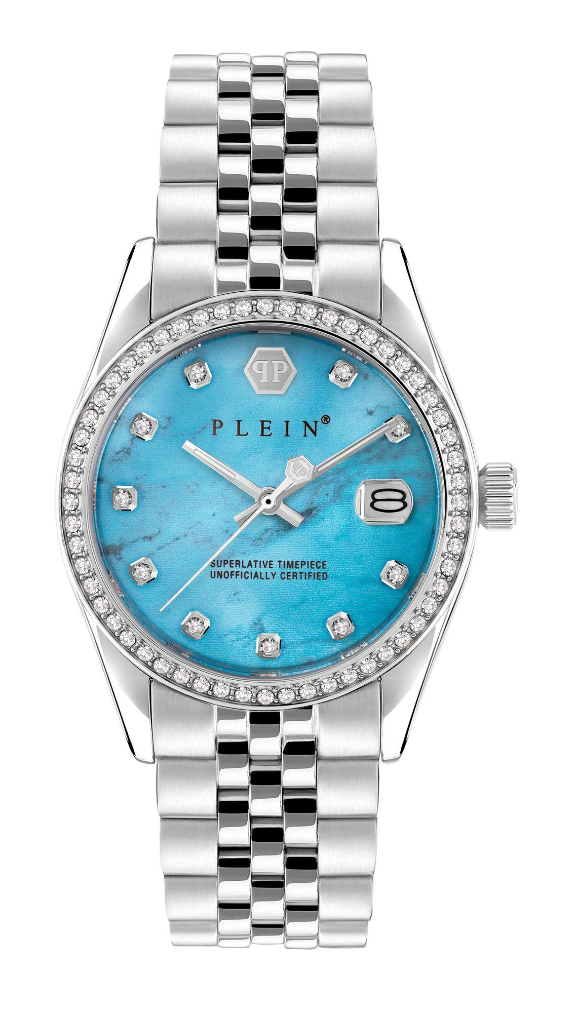 Philipp Plein Damenuhr Date Superlative Silber Philipp Plein Damenuhr Date Superlative Silber