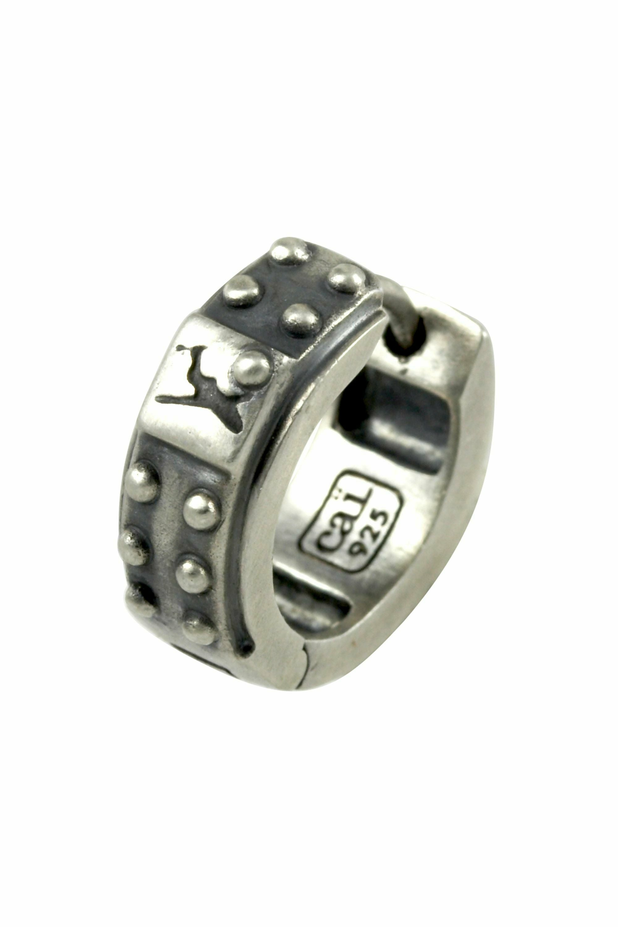 Single Creole 925 Silber rhodiniert matt oxidiert 41183803179102 – Bild 2