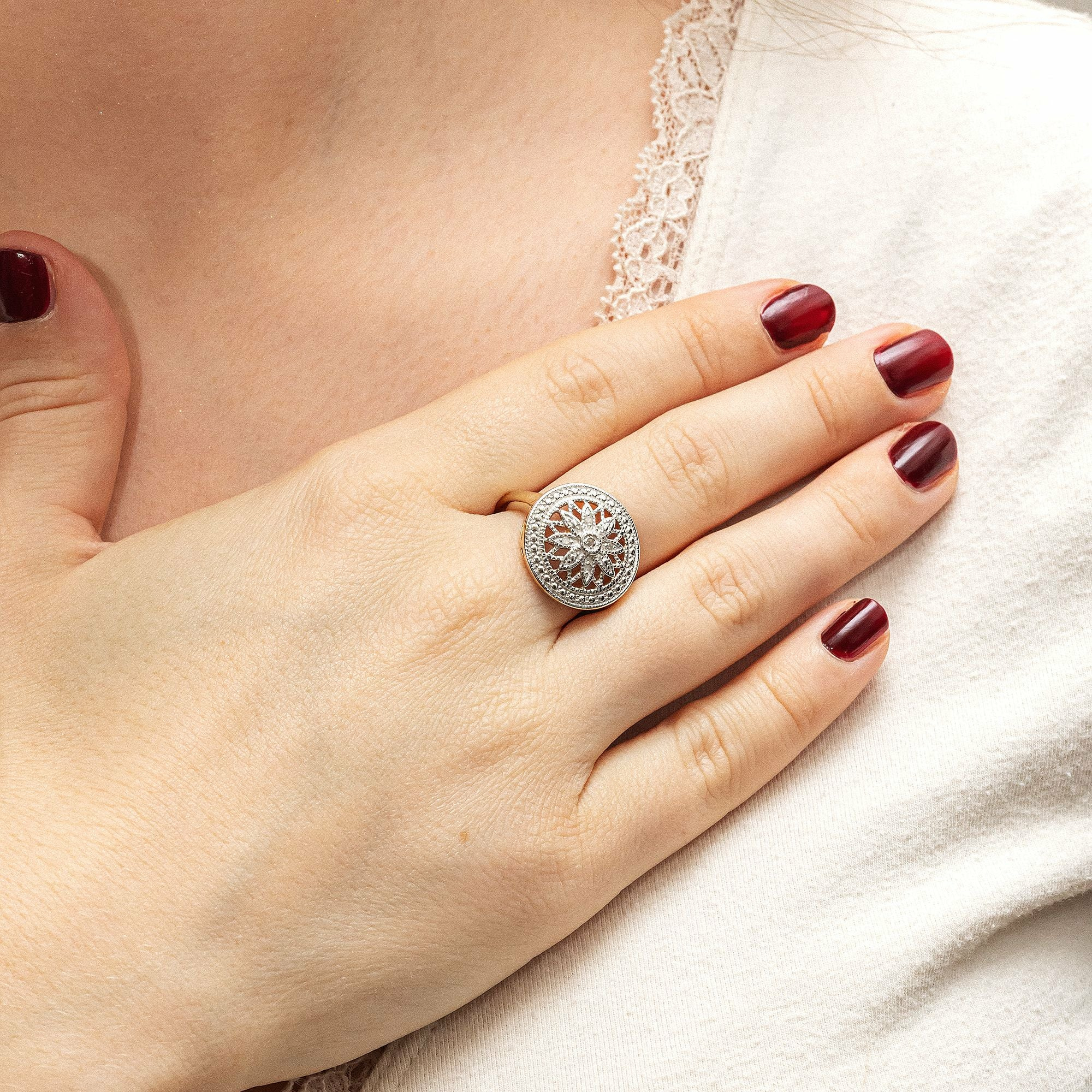 Diamonds by Ellen K. Silber 925 vergoldet mit 5x Diamant zus. 0,05ct. Ring 41676... – Bild 2