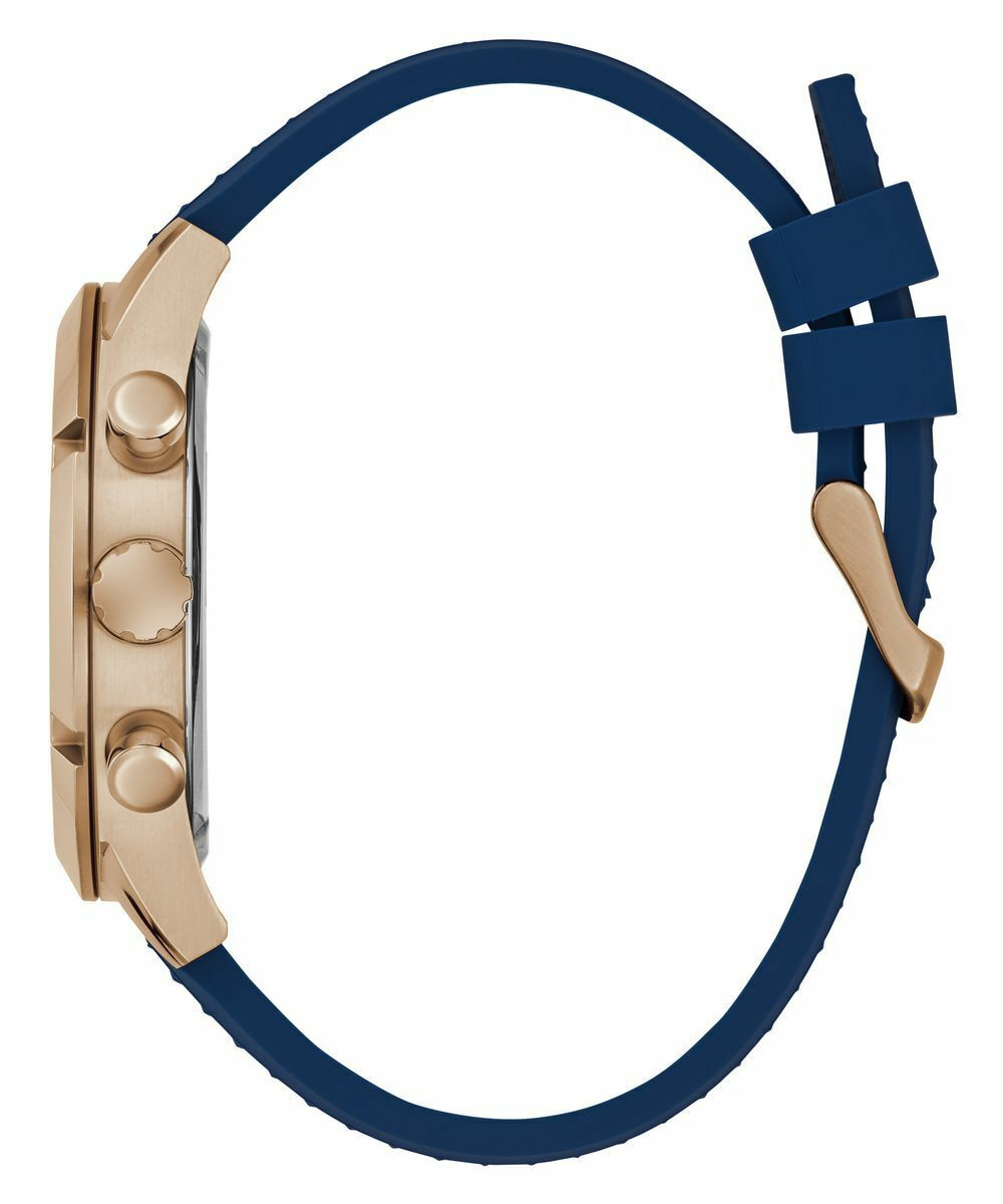 Guess Herren Armbanduhr RESISTANCE Multifunktion blau, roségold 44 mm GW0729G3 – Bild 3