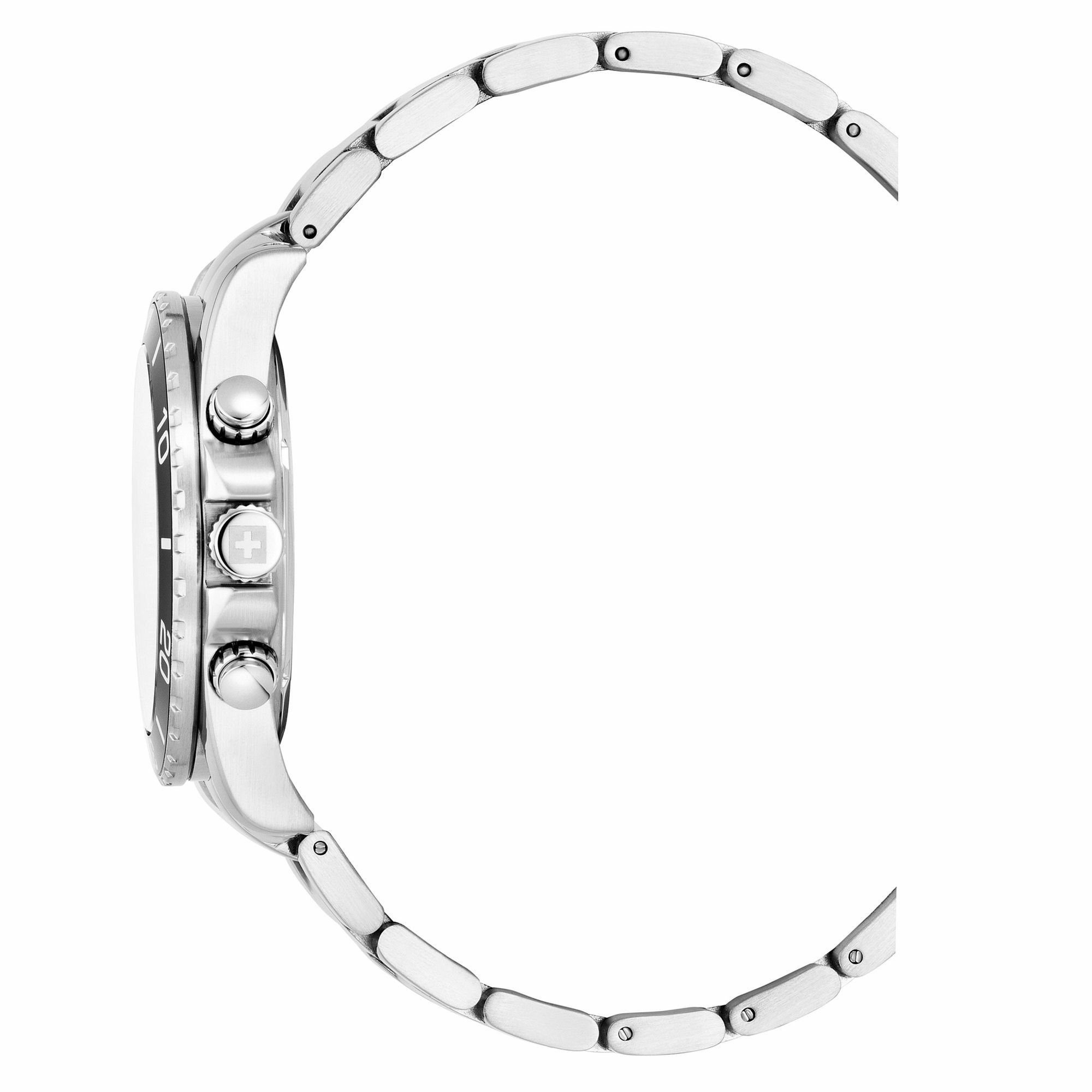 Swiss Alpine Military Herren Armbanduhr Chronograph Raptor silber 7029.9135 – Bild 3