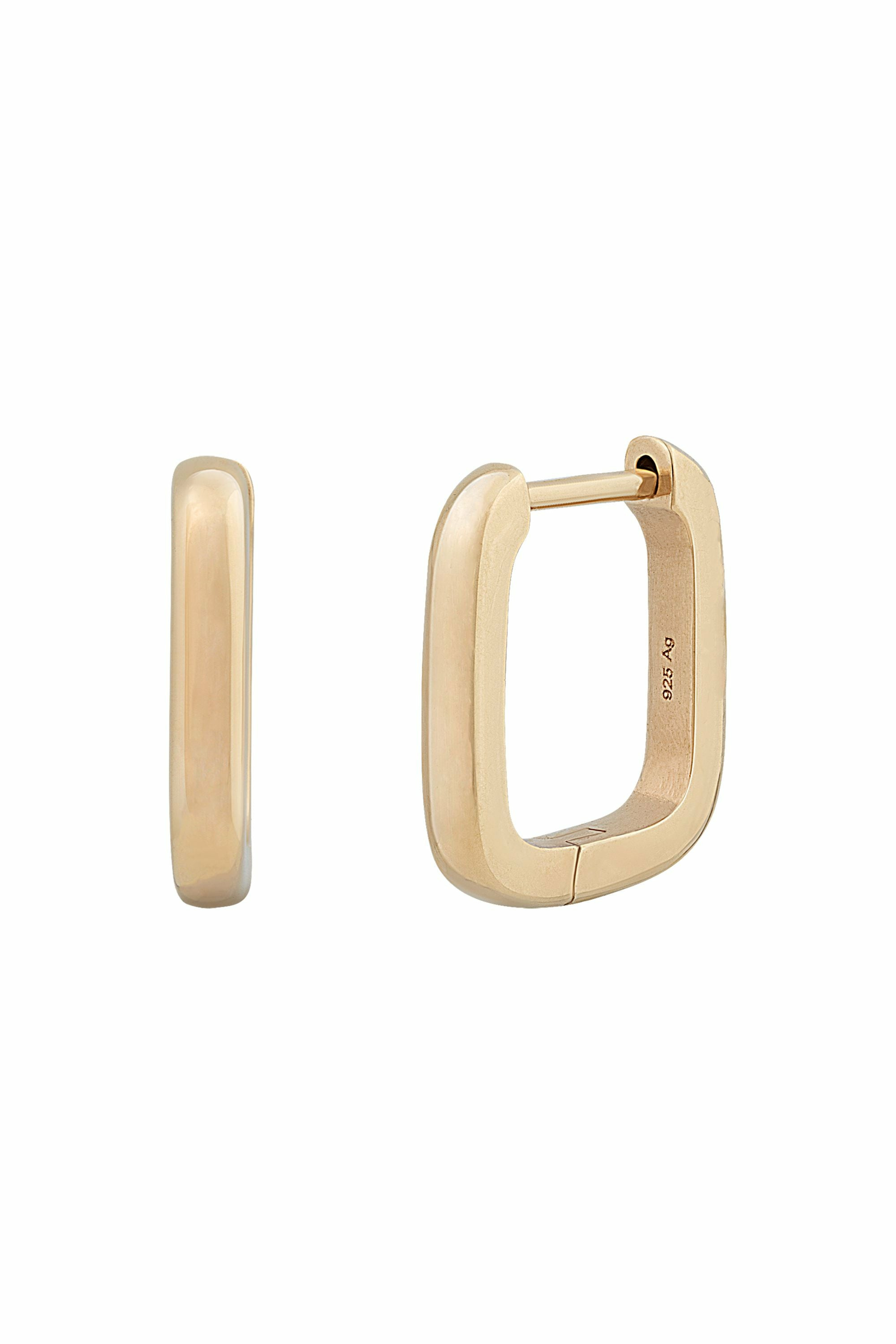 Creole 925 Sterling Silber gelb vergoldet quadratisch 41185117798494 – Bild 2