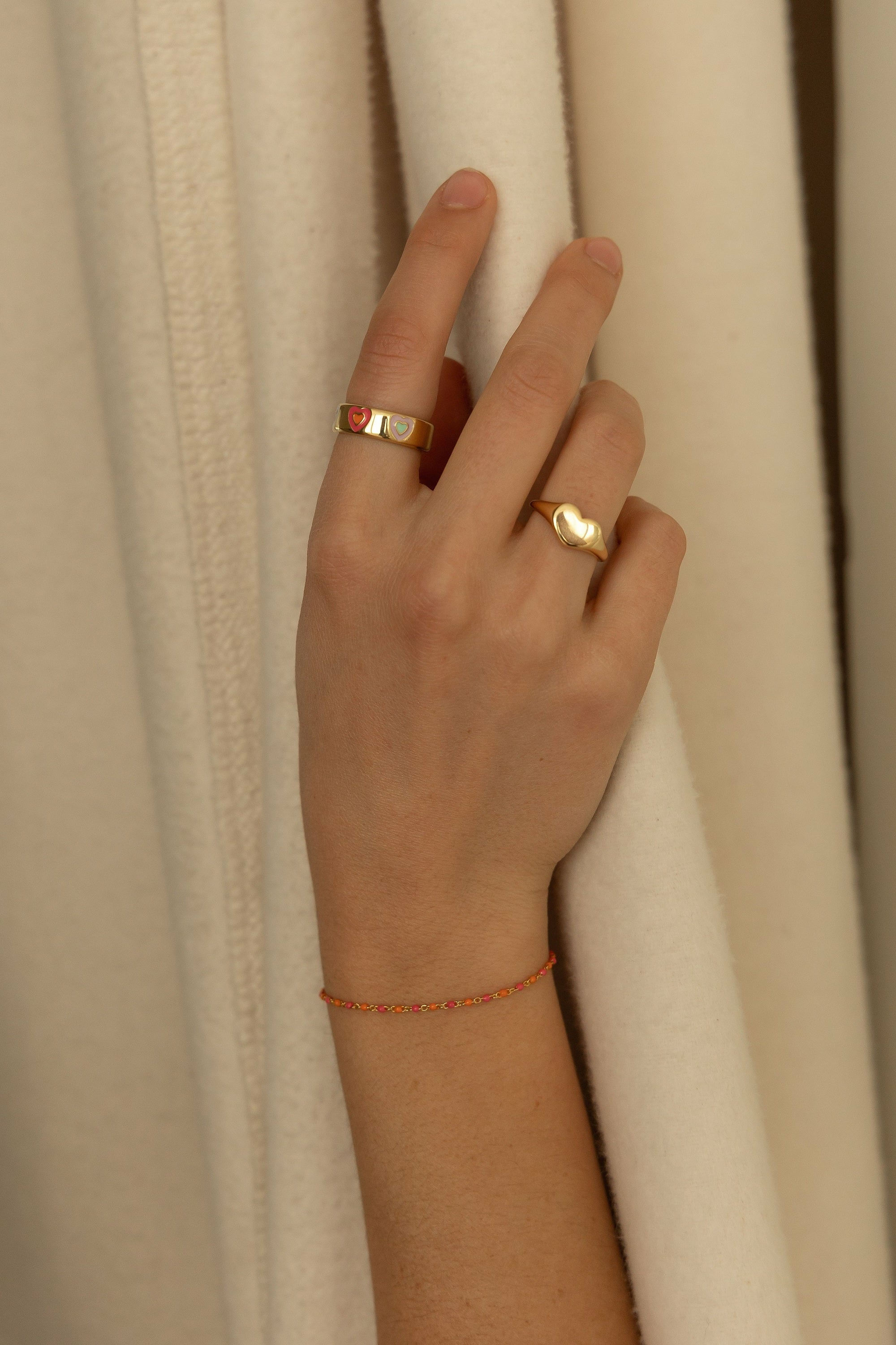 Armband 925  Silber vergoldet Email in pink und orange 41185186545758