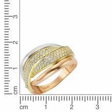 Fascination by Ellen K. 375 Gold dreifarbig Zirkonia Ring 41675917656158 Fascination by Ellen K. 375 Gold dreifarbig Zirkonia Ring 41675917656158
