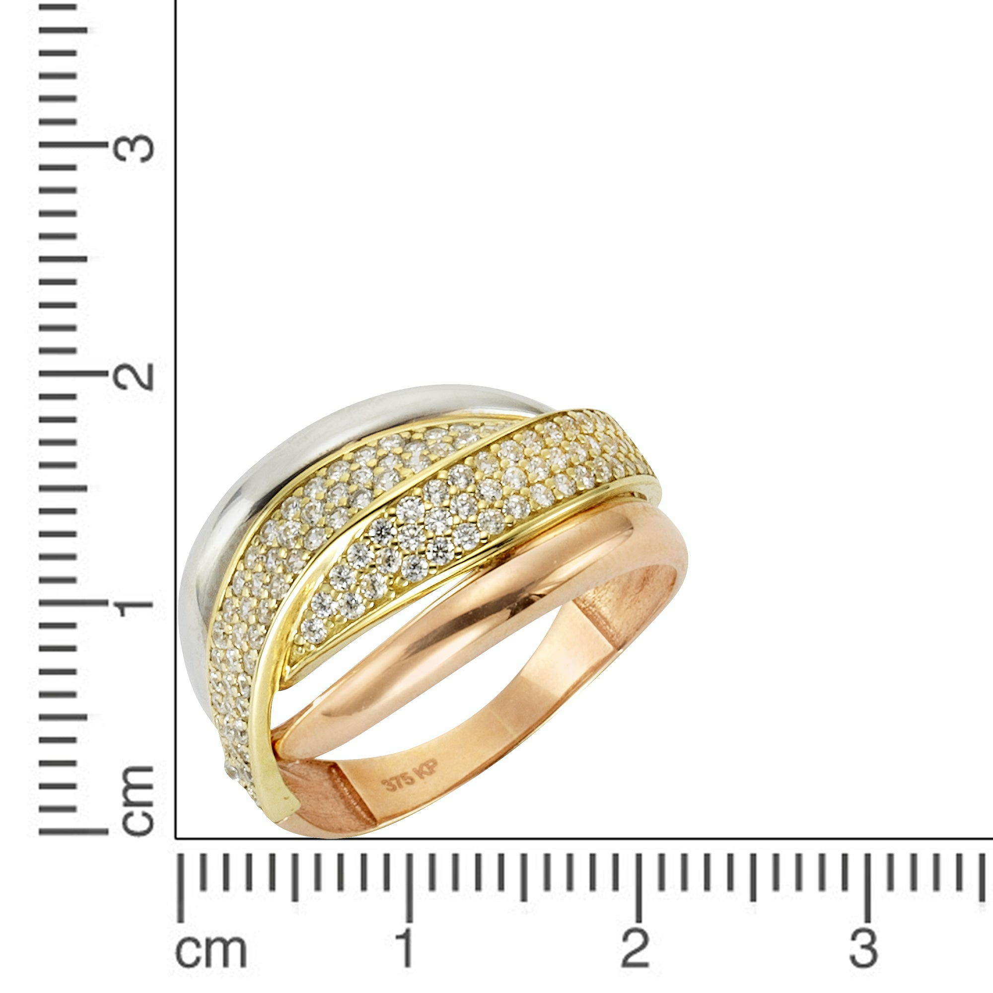Fascination by Ellen K. 375 Gold dreifarbig Zirkonia Ring 41675917656158 Fascination by Ellen K. 375 Gold dreifarbig Zirkonia Ring 41675917656158
