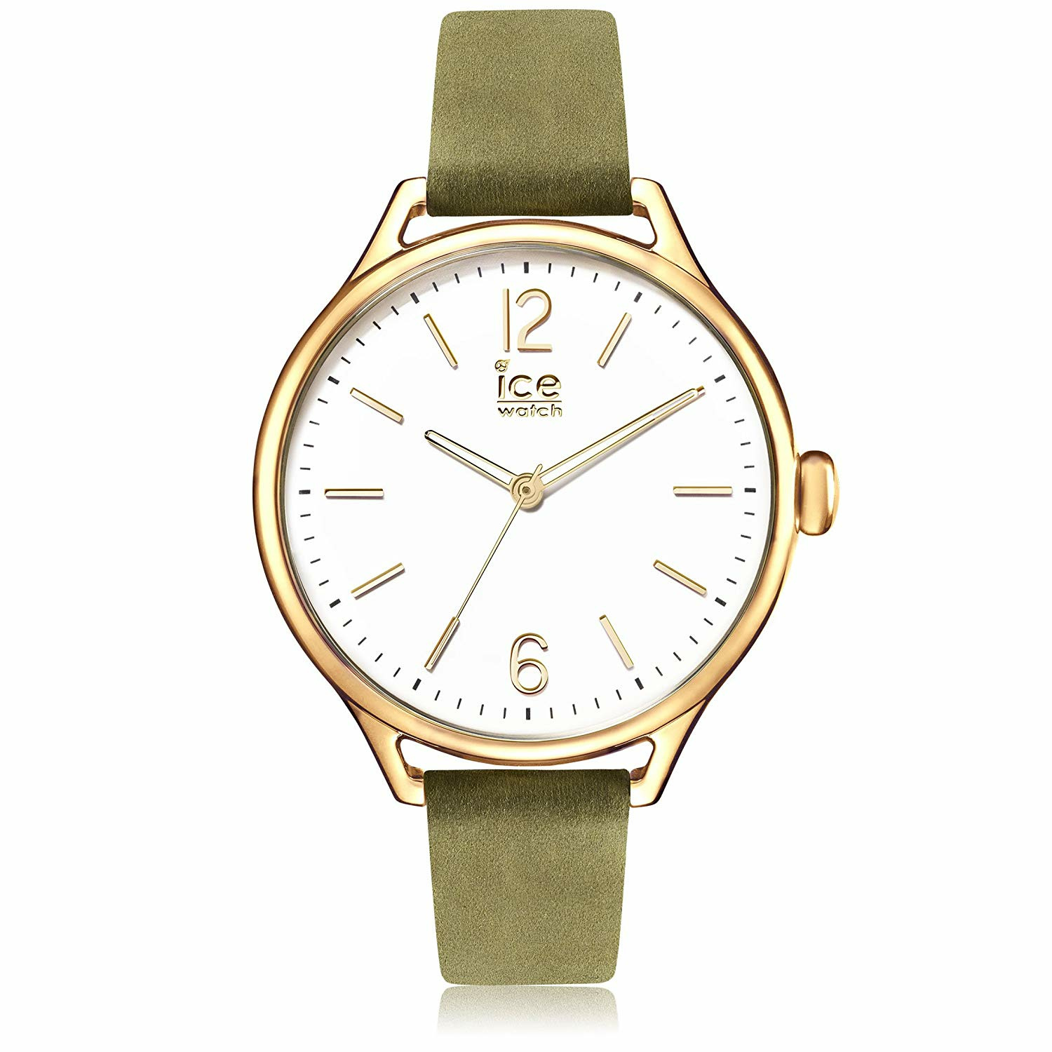 Ice‑Watch Damen Armbanduhr Ice Time Medium Khaki/Goldfarben 013058 Ice‑Watch Damen Armbanduhr Ice Time Medium Khaki/Goldfarben 013058
