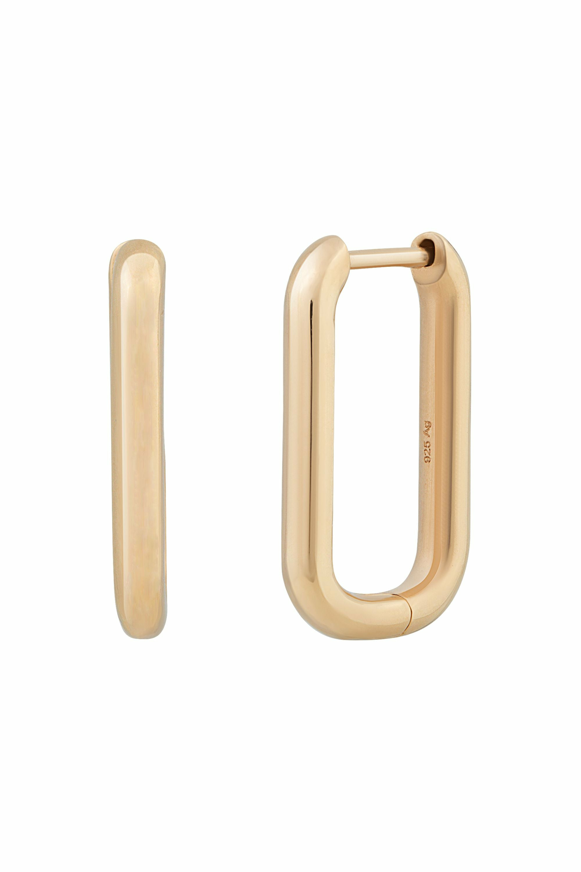 Creole 925 Sterling Silber gelb vergoldet quadratisch 41185117700190 – Bild 2