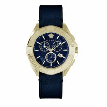 Versace Herren Armbanduhr Chronograph CHRONO SPORTY blau, gold 46 mm VE5CA0223 Versace Herren Armbanduhr Chronograph CHRONO SPORTY blau, gold 46 mm VE5CA0223