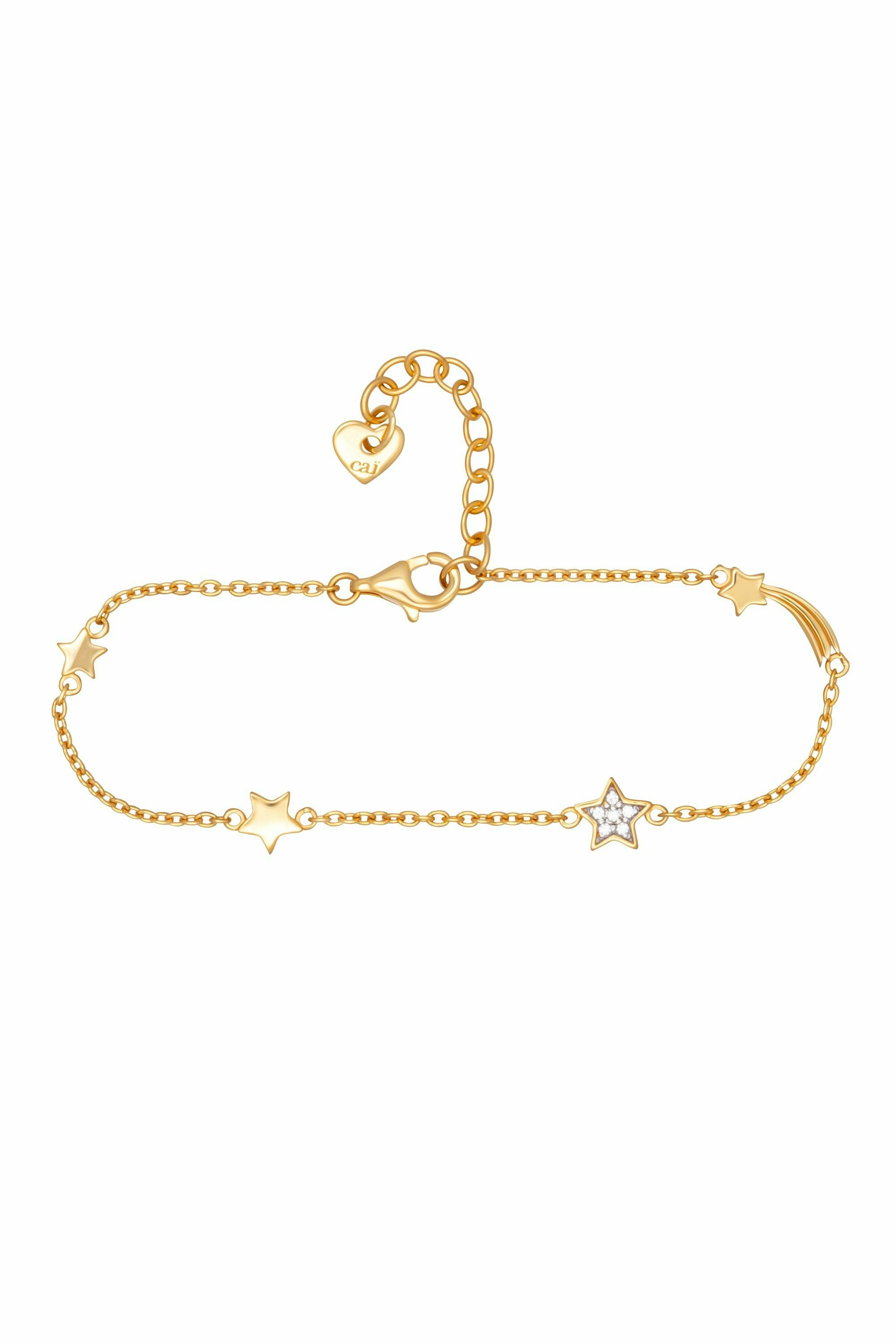 Armband 925 Sterling Silber gelb vergoldet Sterne Sternschnuppe Zirkonia 4118454... – Bild 3