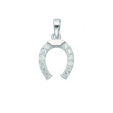 Damen 925 Silber Anhänger Hufeisen mit Zirkonia Damen 925 Silber Anhänger Hufeisen mit Zirkonia