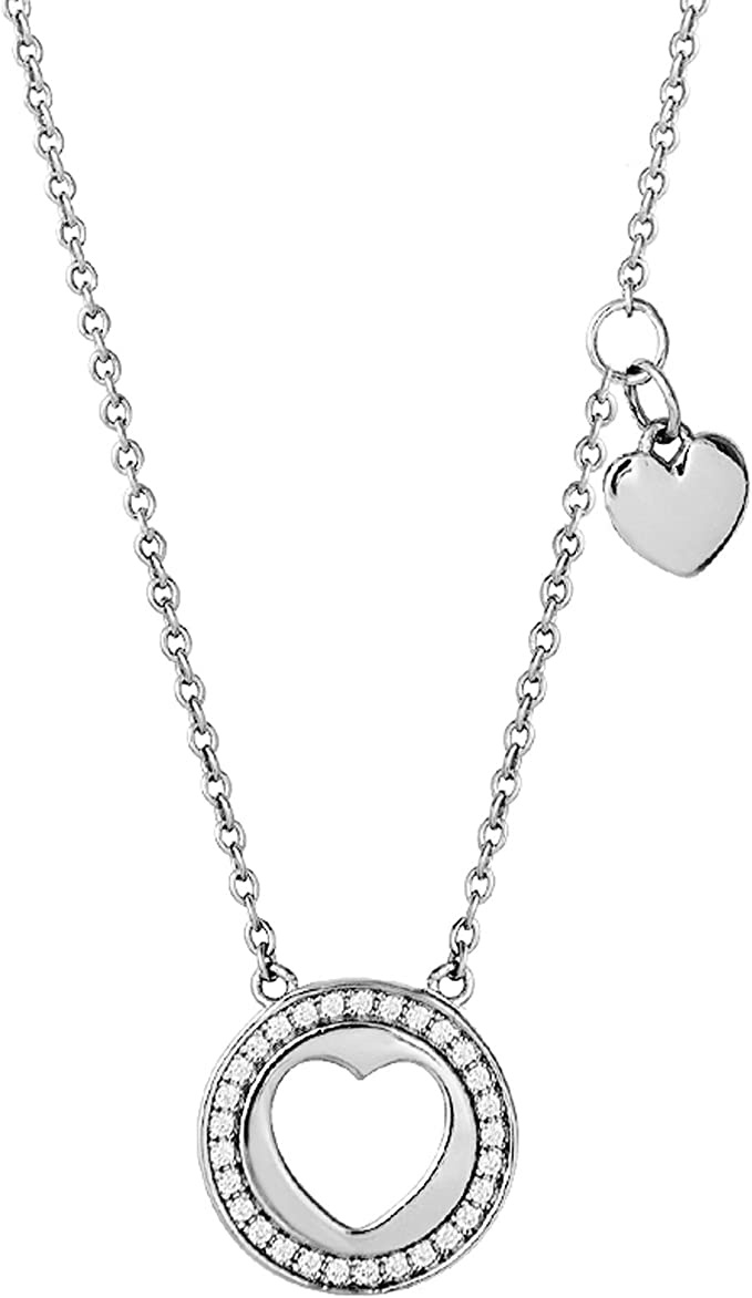 Xenox Damen Halskette mit Herz Zirkonia Anhänger Silber XS1650 Xenox Damen Halskette mit Herz Zirkonia Anhänger Silber XS1650