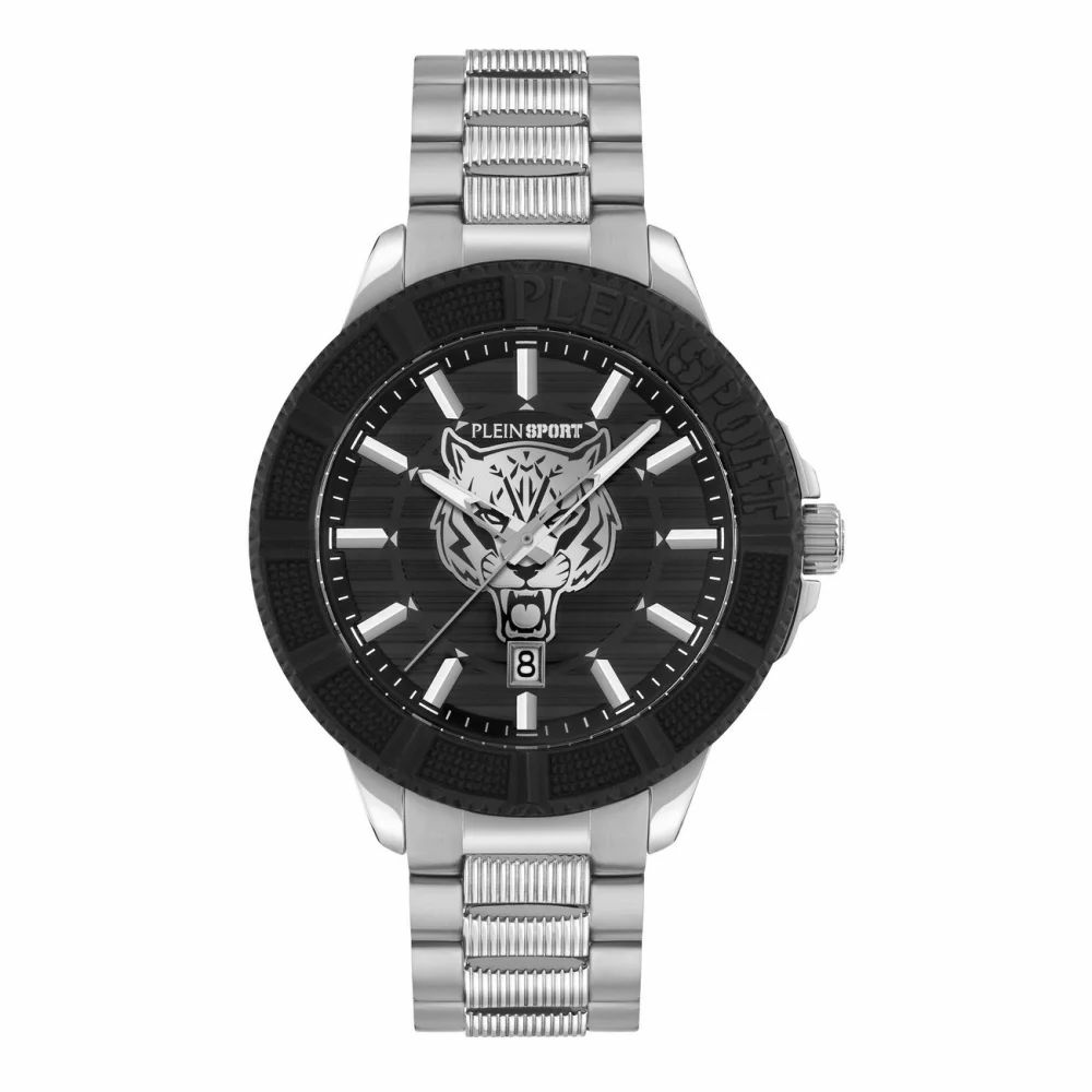 Plein Sport Herren Uhr CITY RUSH PSAEA0524 Schwarz‑Silber Edelstahl 45 mm – Bild 2