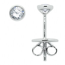 Damen 585 Weißgold Ohrringe  Ohrstecker mit Diamant  Brillant Ø 3,7 mm Damen 585 Weißgold Ohrringe  Ohrstecker mit Diamant  Brillant Ø 3,7 mm