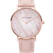 Paul Valentine Damen Armbanduhr ROSE GOLD PINK SEASHELL PINK 36 MM PV36613 Paul Valentine Damen Armbanduhr ROSE GOLD PINK SEASHELL PINK 36 MM PV36613