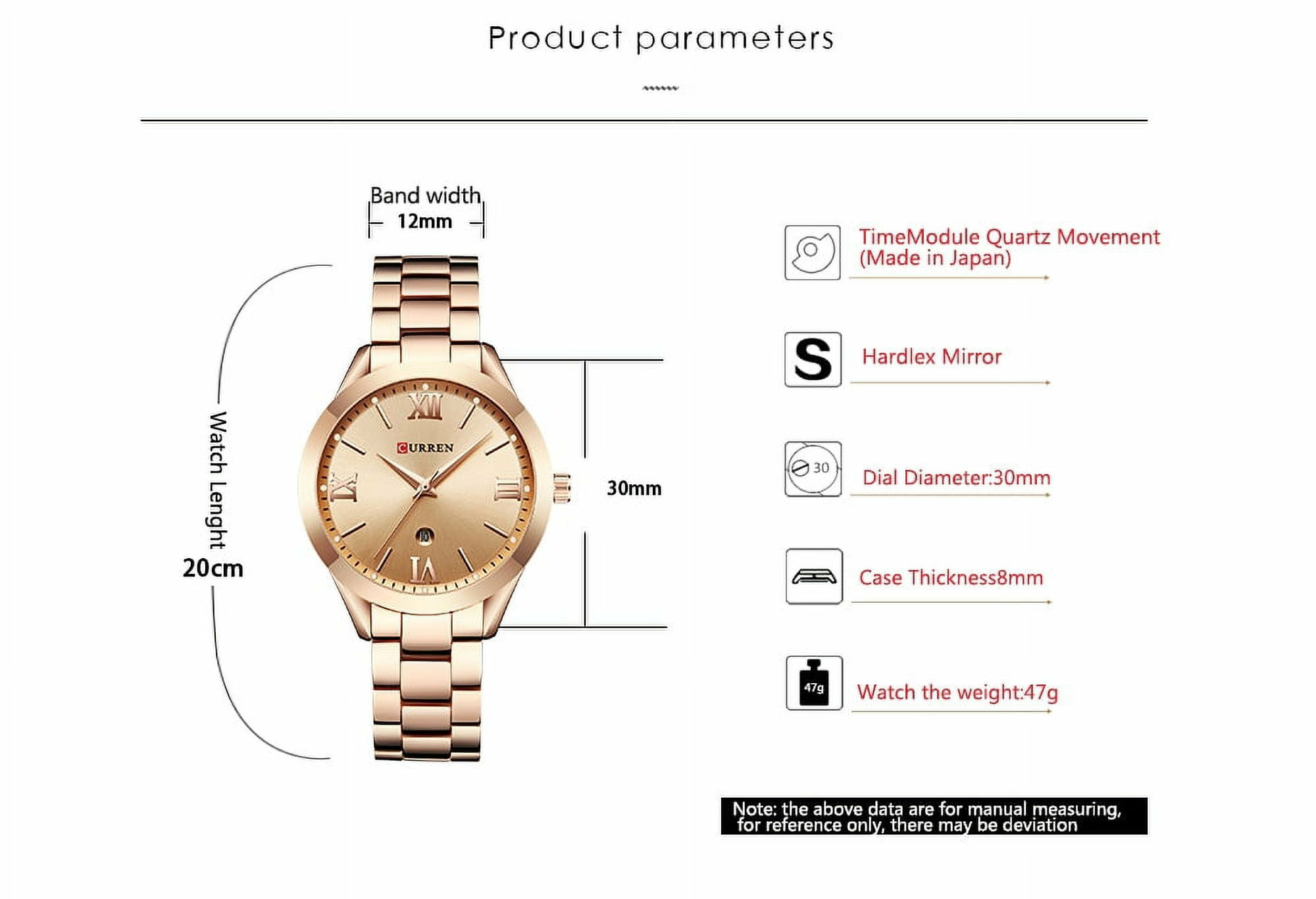 CURREN Women's Rose Gold Stainless Steel Quartz Watch 9007 – Bild 3