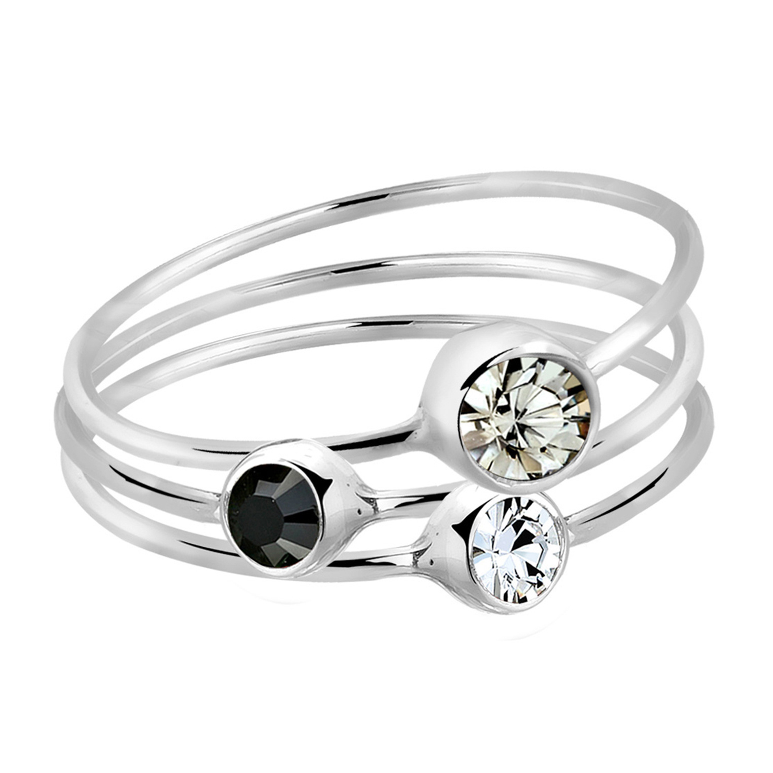 Ring Set Stacking Zart 925 Silber, mit Kristallen von Swarovski® Ring Set Stacking Zart 925 Silber, mit Kristallen von Swarovski®