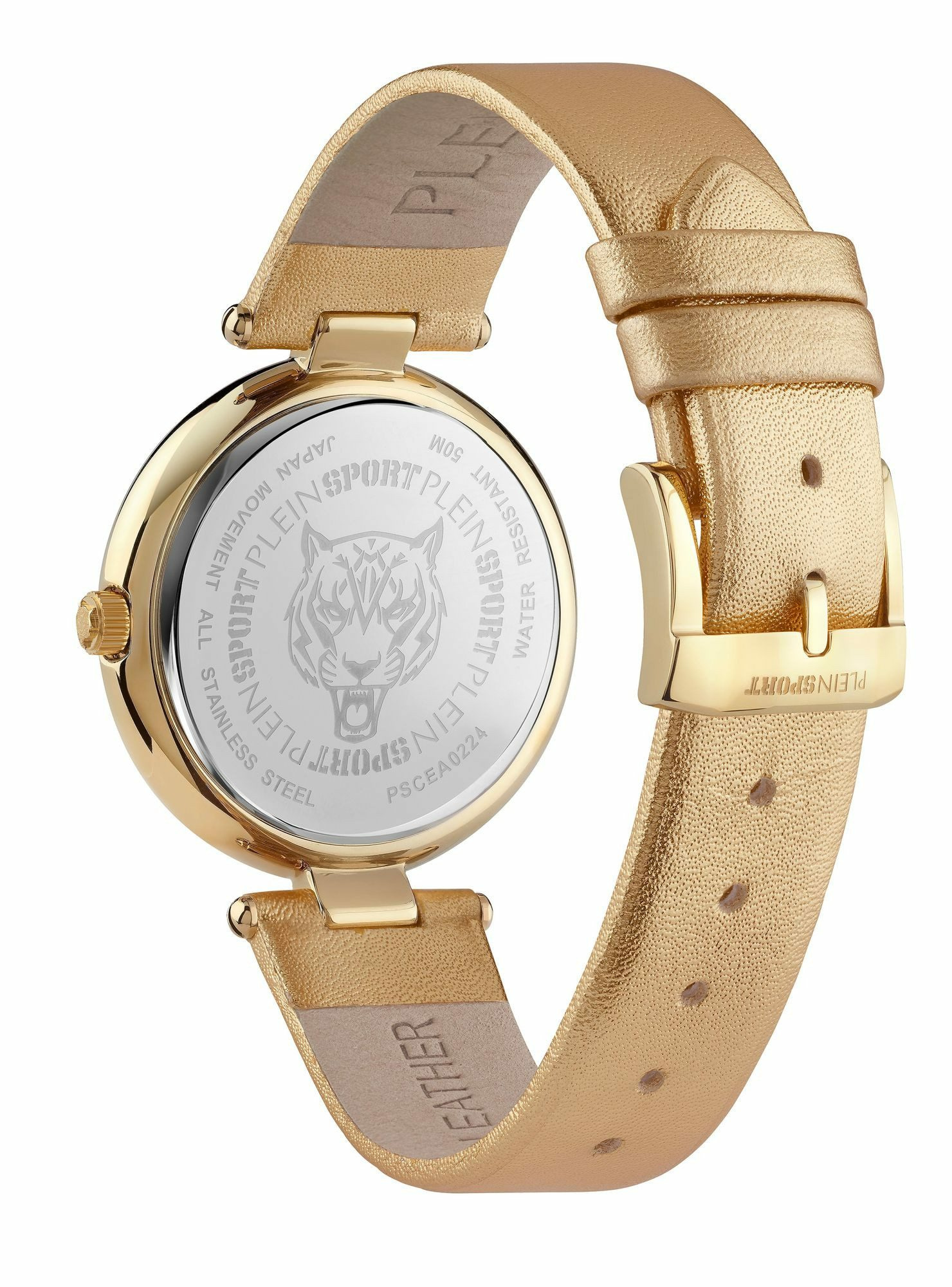 Plein Sport Damen Uhr Opium PSCEA0224 Gold Leder 38 mm – Bild 3