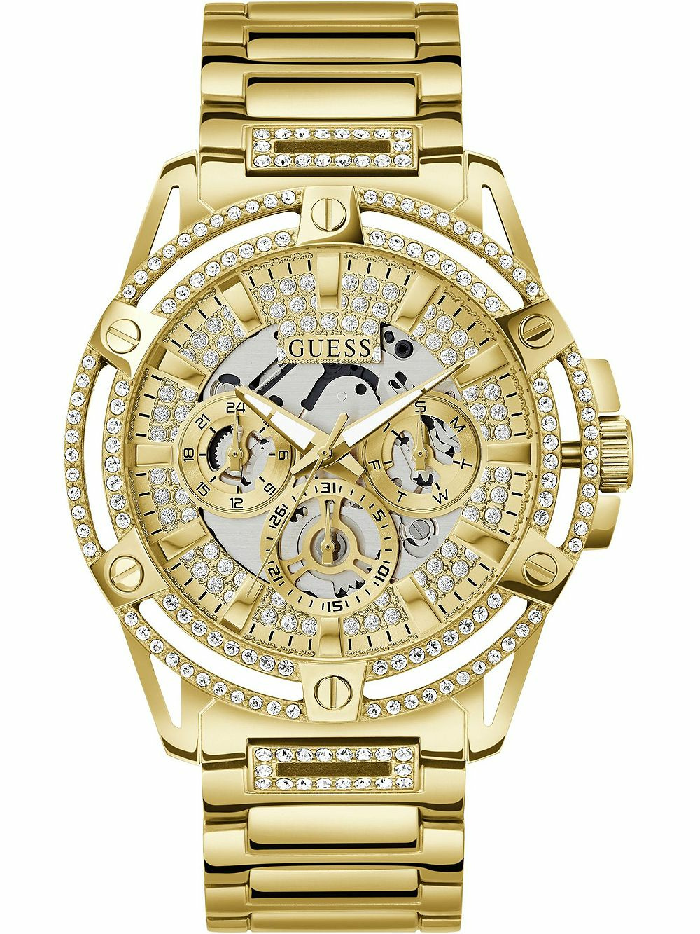 Guess Herren Multifunktionsuhr King goldfarben GW0497G2 48mm – Bild 3