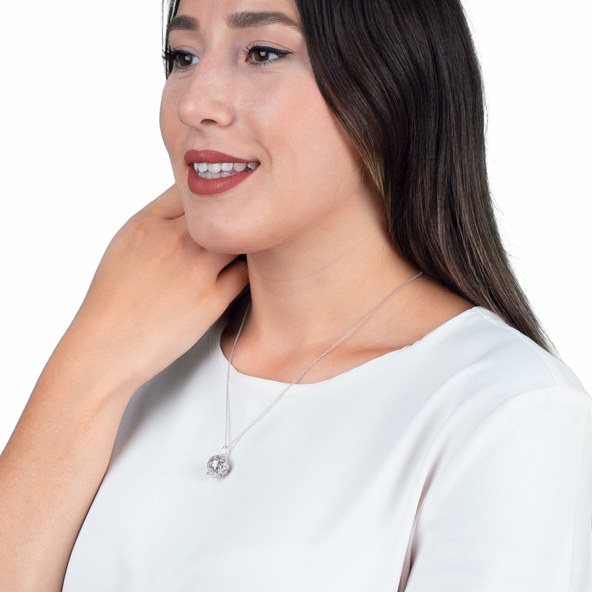 Kette Engelsrufer Silber Rosé plated | Klangkugel – Bild 3