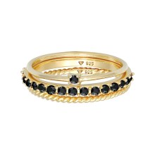 Ring Stapelring 3er Set 925 Silber, mit Kristallen von Swarovski® Ring Stapelring 3er Set 925 Silber, mit Kristallen von Swarovski®