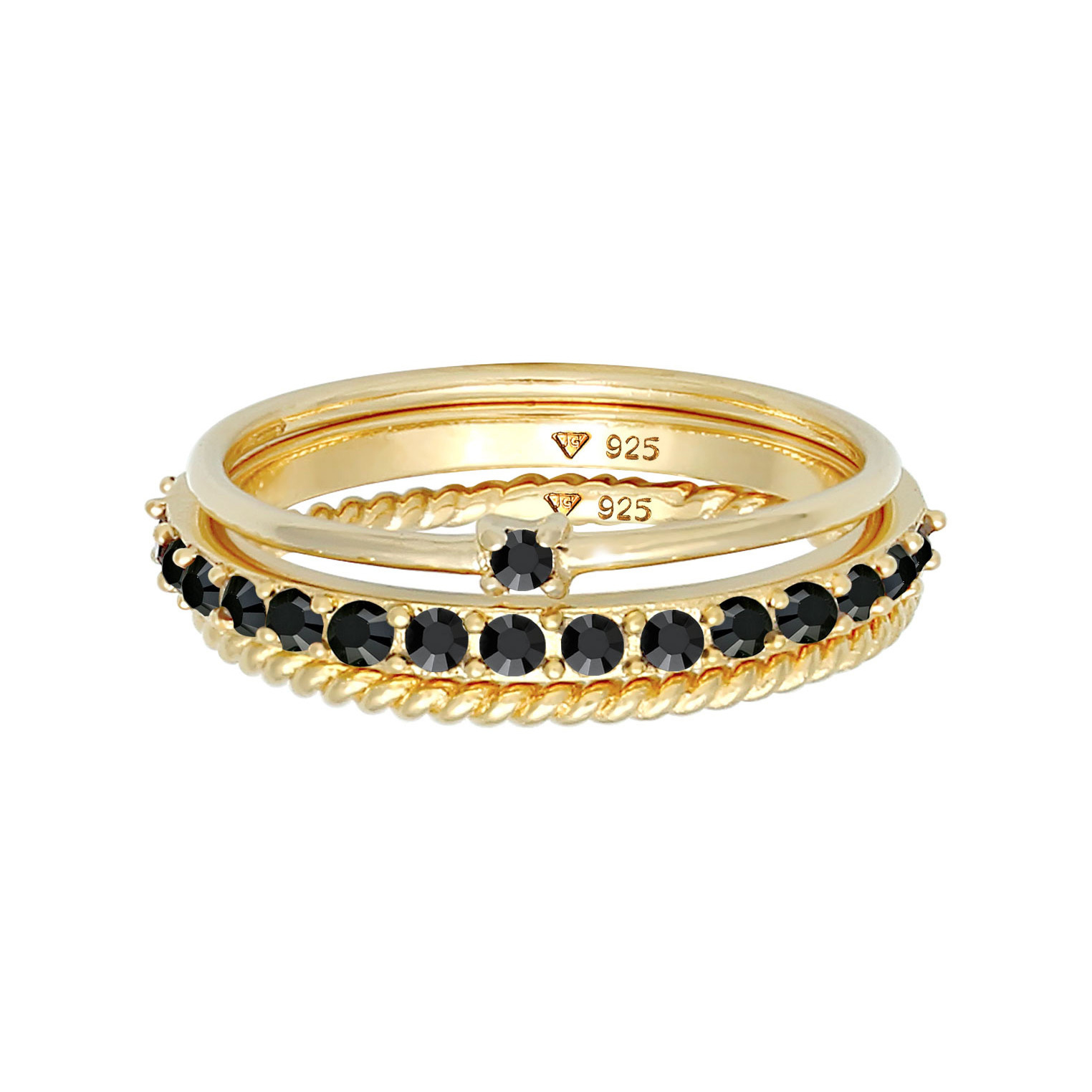 Ring Stapelring 3er Set 925 Silber, mit Kristallen von Swarovski® Ring Stapelring 3er Set 925 Silber, mit Kristallen von Swarovski®