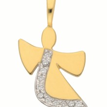 Damen 585 Gold Anhänger Engel mit Zirkonia Damen 585 Gold Anhänger Engel mit Zirkonia