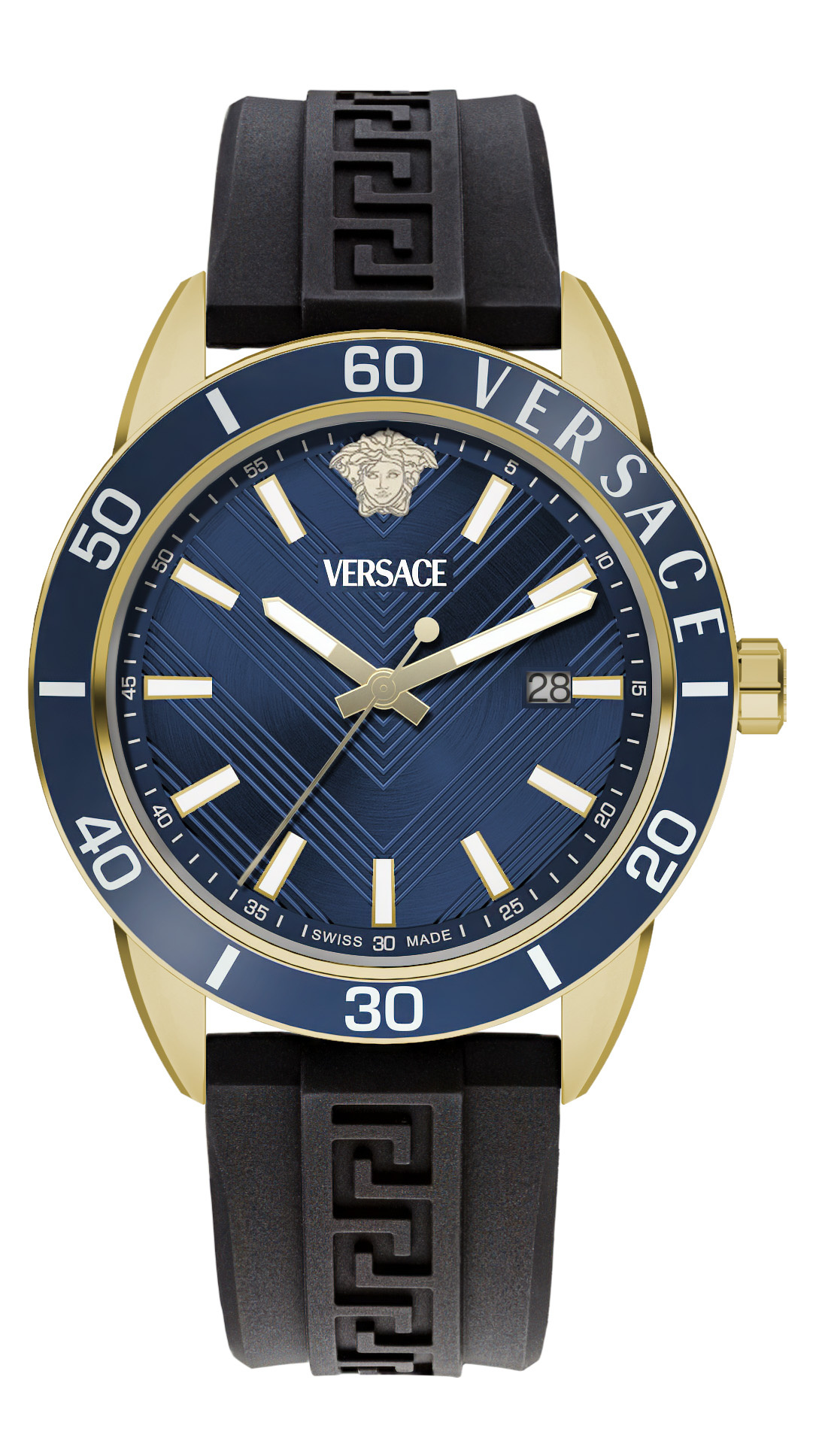 Versace Herren Quarzuhr Greca Urban schwarz blau VEYCA0224 Versace Herren Quarzuhr Greca Urban schwarz blau VEYCA0224