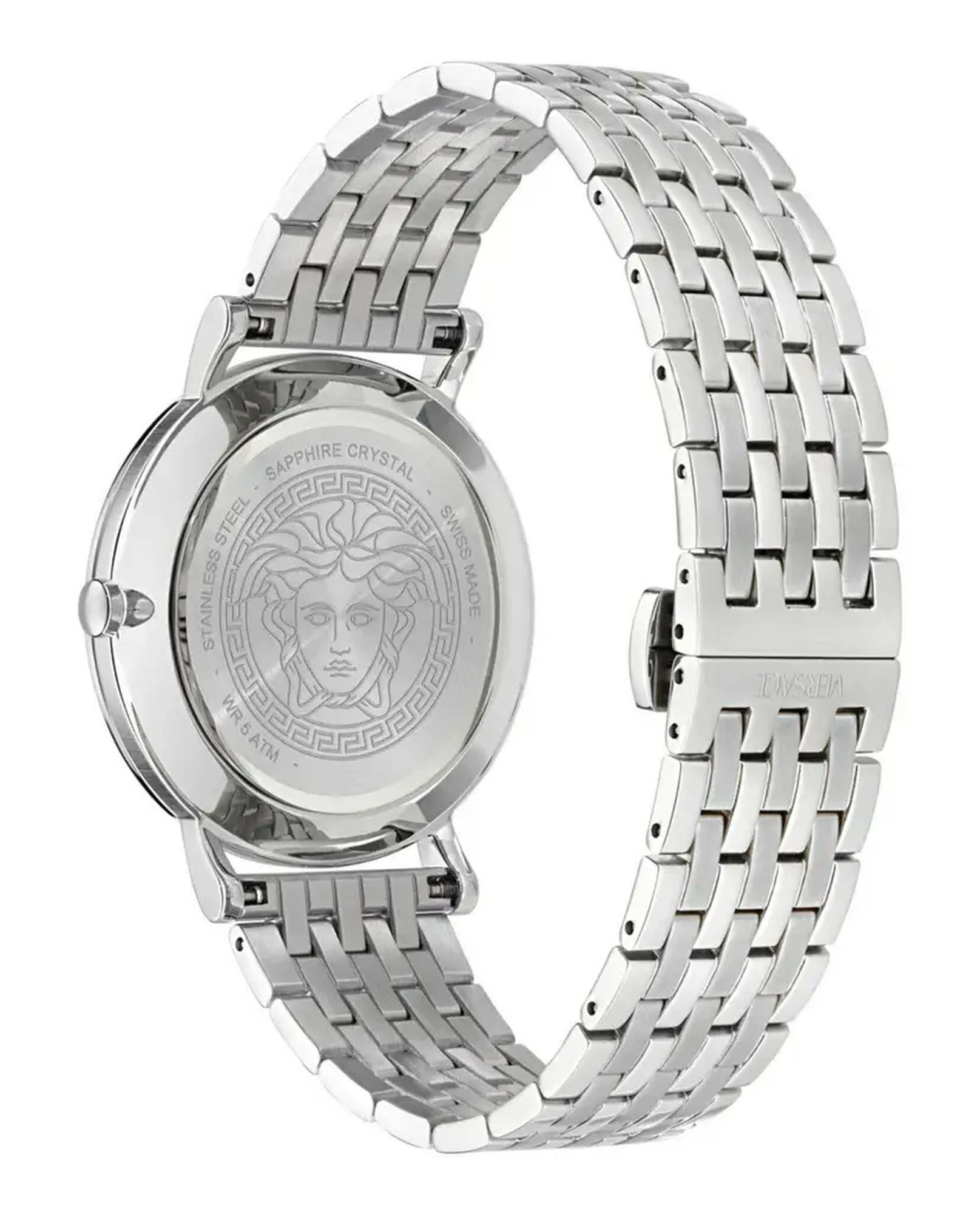 Versace Herren Uhr Greca Slim 40mm Silber Grün VE8Q00324 Versace Herren Uhr Greca Slim 40mm Silber Grün VE8Q00324