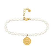 Armband 925 Silber Perlenarmband Münze vergoldet Sonne Karma 41184823607390 Armband 925 Silber Perlenarmband Münze vergoldet Sonne Karma 41184823607390