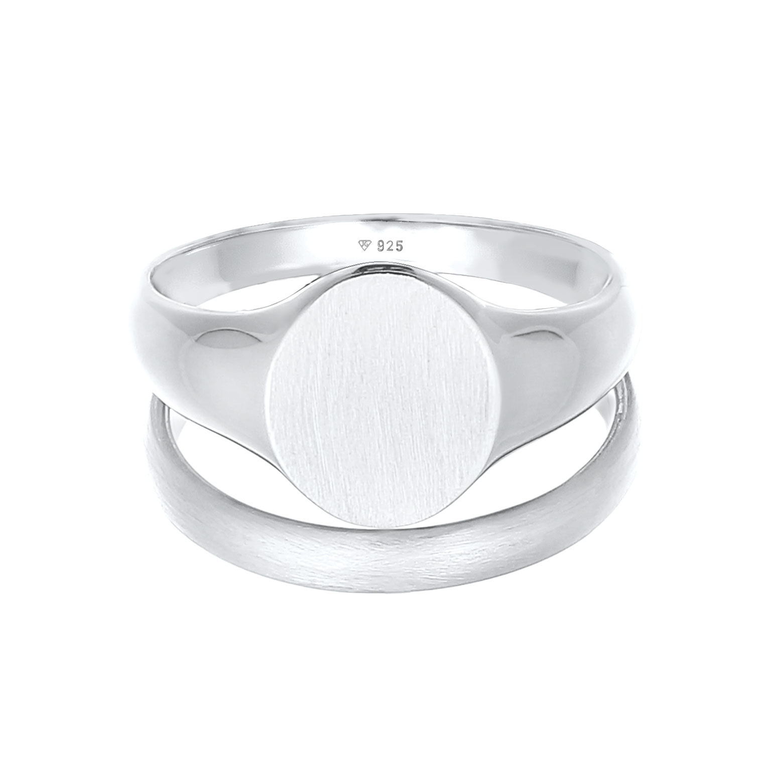 Ring Herren Siegelring Basic Bandring 2er Set 925 Silber Ring Herren Siegelring Basic Bandring 2er Set 925 Silber