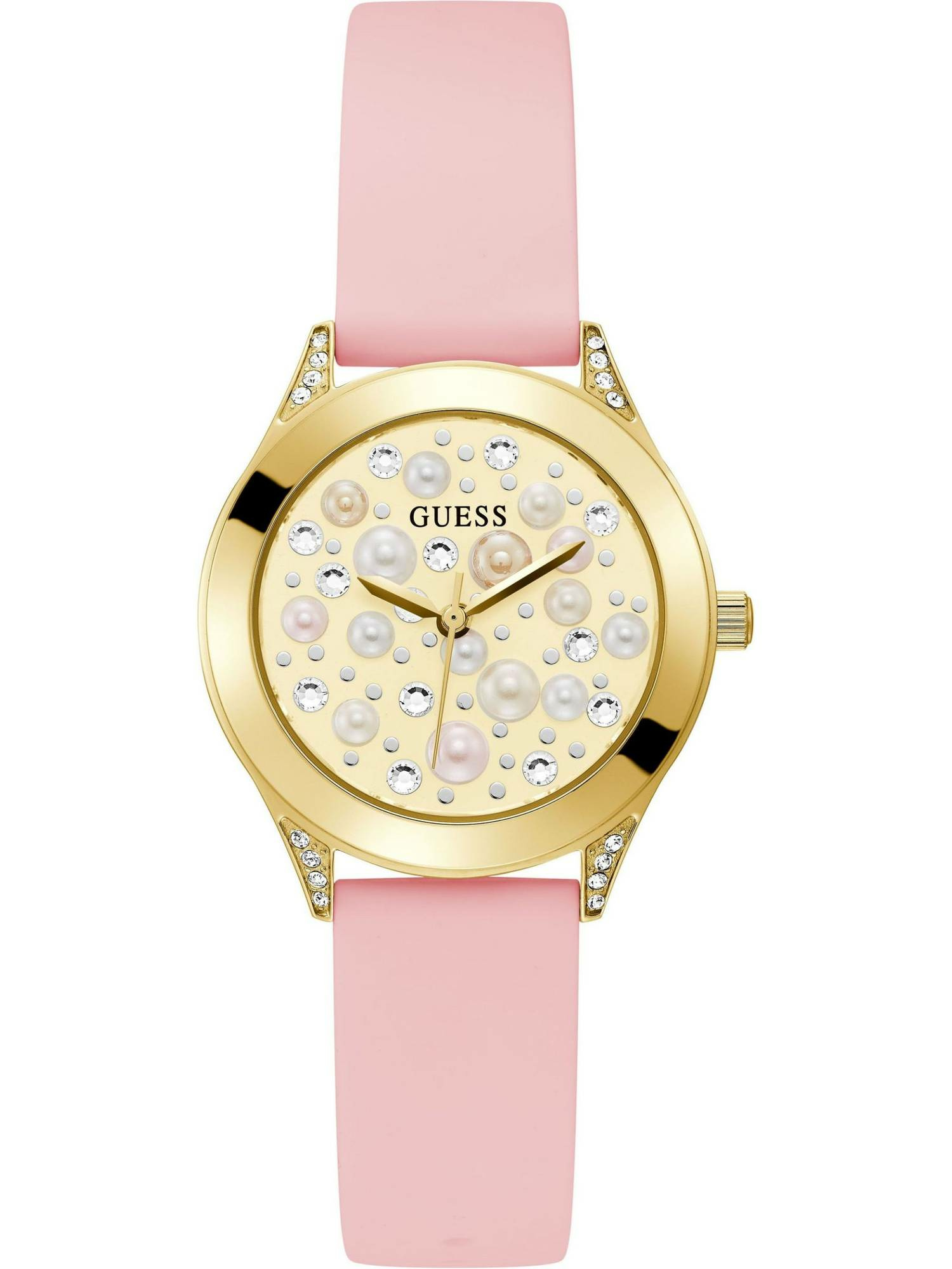 Guess Damen Armbanduhr Pearl 36 mm Perlen und Strasssteine auf dem Zifferblatt A... Guess Damen Armbanduhr Pearl 36 mm Perlen und Strasssteine auf dem Zifferblatt A...