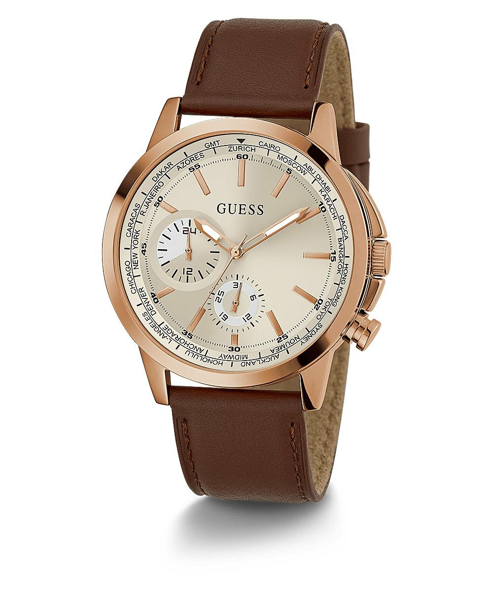 Guess Herren Armbanduhr 44 mm Armband Leder GW0540G4 Guess Herren Armbanduhr 44 mm Armband Leder GW0540G4