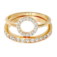 Ring Memorie Kreis Geo 2er Set 925 Silber, mit Kristallen von Swarovski® Ring Memorie Kreis Geo 2er Set 925 Silber, mit Kristallen von Swarovski®