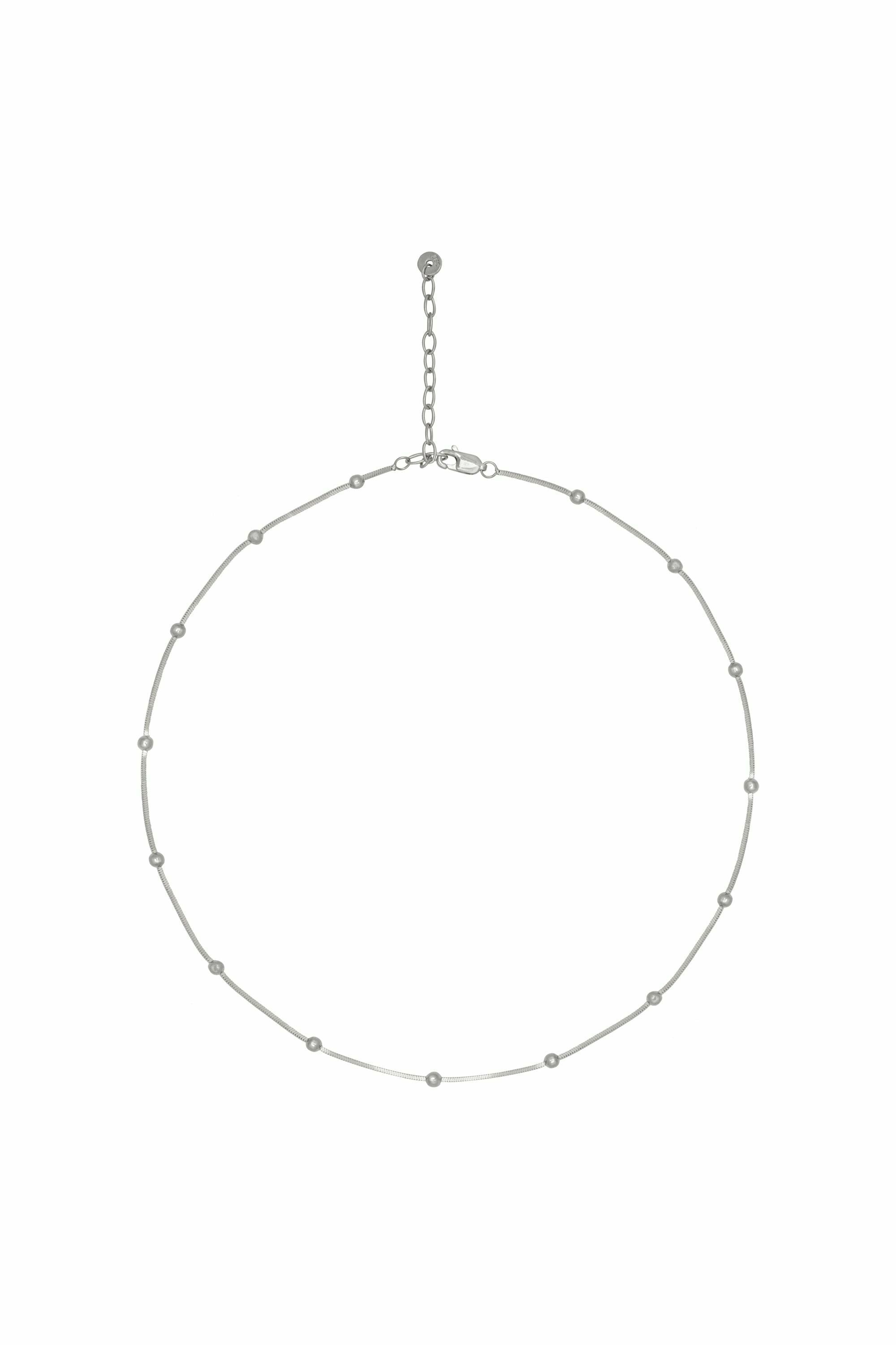 Collier 925/- Sterling Silber Schlangenkette vierseitig diamantiert mit Kugeln r... Collier 925/- Sterling Silber Schlangenkette vierseitig diamantiert mit Kugeln r...