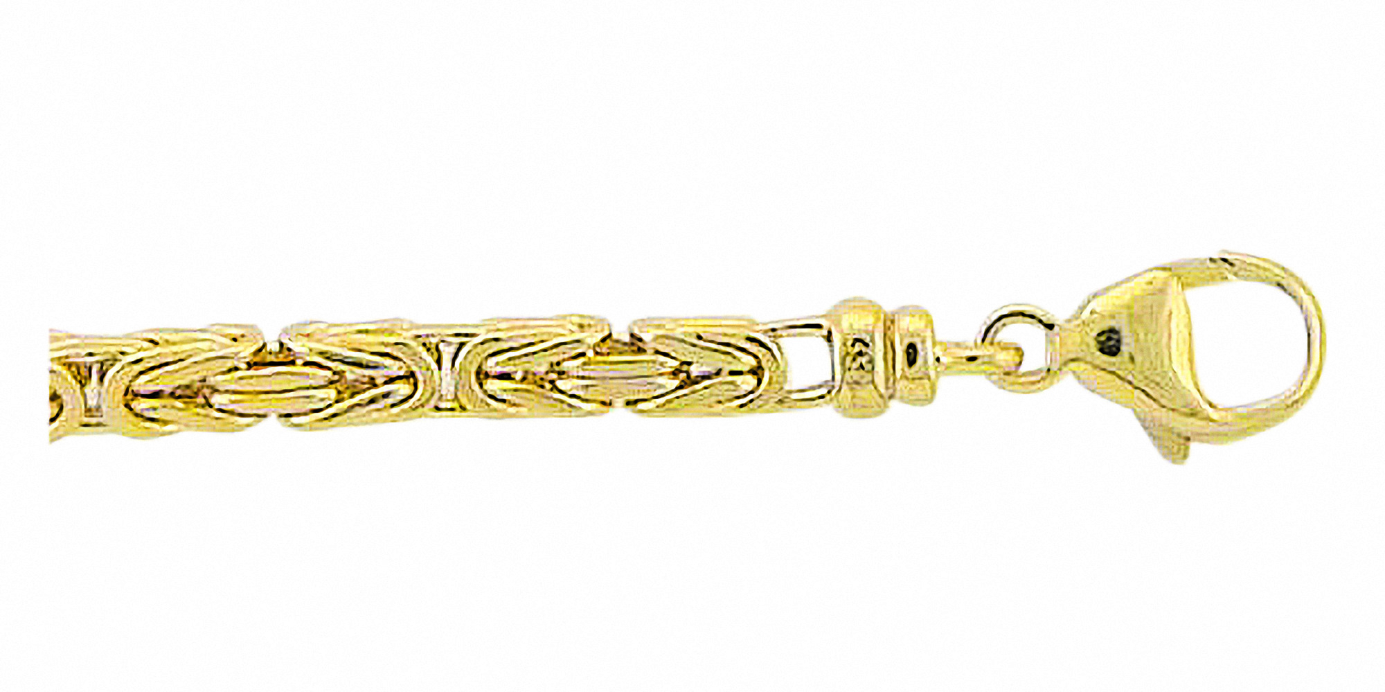 Damen 585 Gold Königskette Armband 19 cm Ø 3,4 mm – Bild 2