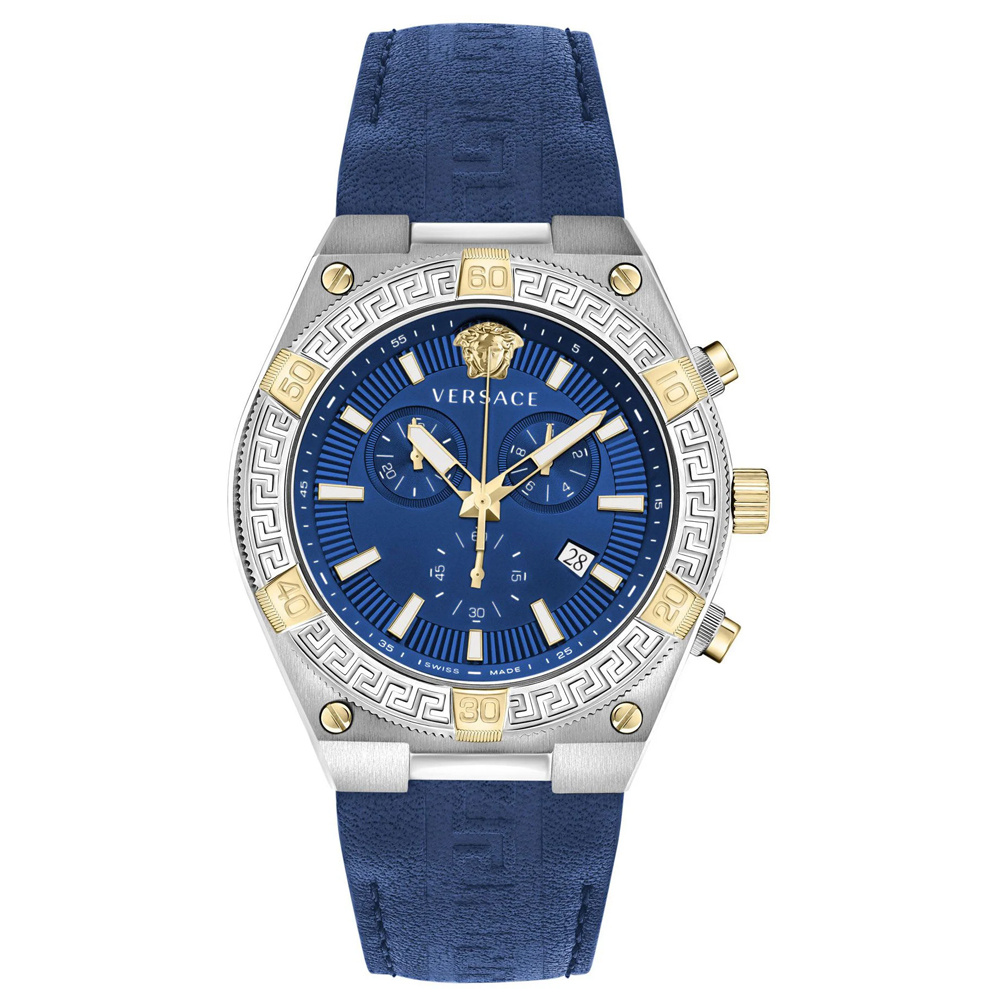 Versace Herrenuhr Sporty Greca Chrono Blau/Silber VESO00322 – Bild 3