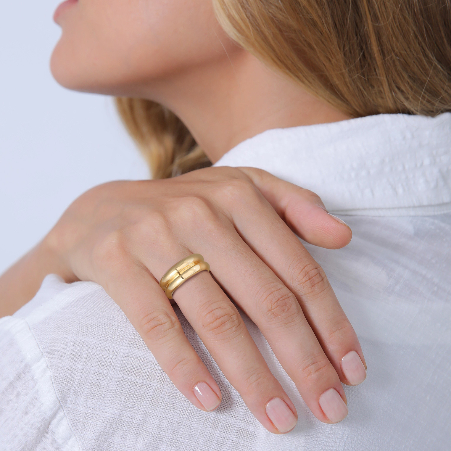 Ring Bandring Double Unisex 925 Ring – Bild 3