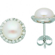 Damen 925 Silber Ohrringe  Ohrstecker mit Zirkonia Ø 10,5 mm Damen 925 Silber Ohrringe  Ohrstecker mit Zirkonia Ø 10,5 mm