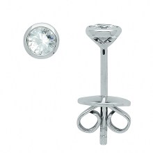 Damen 585 Weißgold Ohrringe  Ohrstecker mit Diamant  Brillant Ø 4,1 mm Damen 585 Weißgold Ohrringe  Ohrstecker mit Diamant  Brillant Ø 4,1 mm