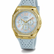 Guess Damen Armbanduhr ZEST Multifunktion hellblau, gold 39 mm GW0694L1 Guess Damen Armbanduhr ZEST Multifunktion hellblau, gold 39 mm GW0694L1